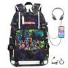 Cartoon Game USB Backpack Large Capacity Hiking Bag College Student Outdoor Travel Casual Daypack