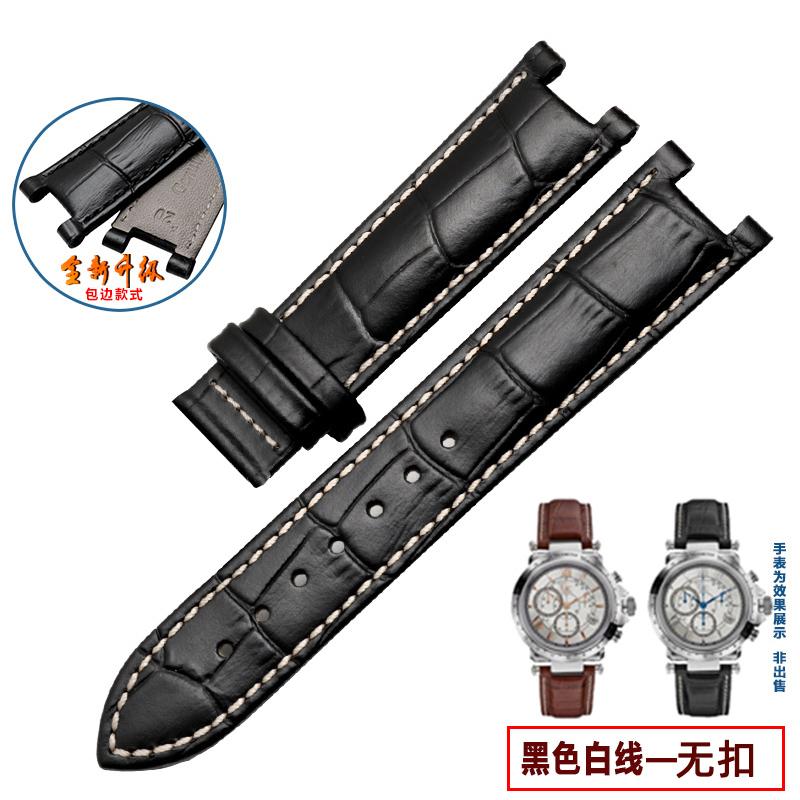 Kopfschicht Lederarmband Krokodilmuster Rindsleder für YA133309 Gales 20*11mm 22*13mm Uhrenarmband Schwarz Braun Herren Accessoires