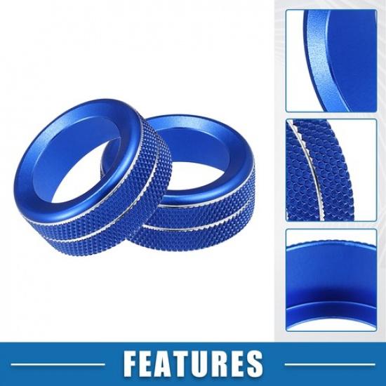 Car Media Volume Tune Button Cover TWO  for Toyota 4Runner 2010- Blue
