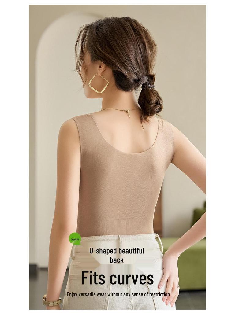 Women's Seamless Knitted Modal Camisole Tank Top - Plus Size Sleeveless Sport Base Layer