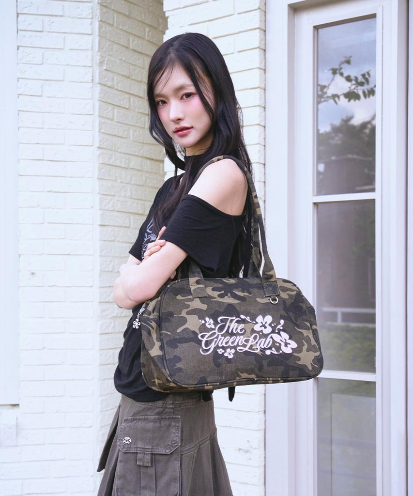 The Green Lab Camo Floral Square Shoulder Bag [Camo Khaki]