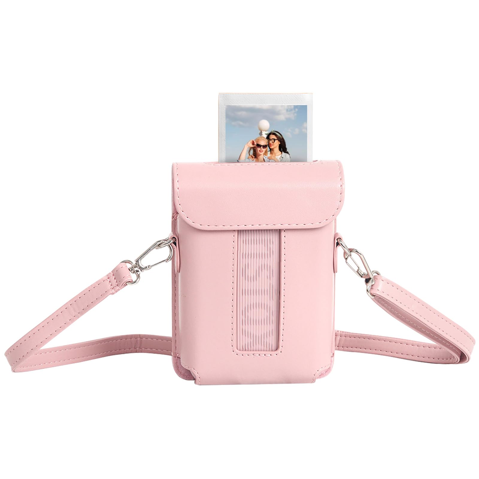 

HIYQIN for Smartphone Printer Instax Link3 Instax Mini Link3 Fujifilm Instax Smartphone Printer Mini Link3 Camera Case with Shoulder PU Print with рожевий