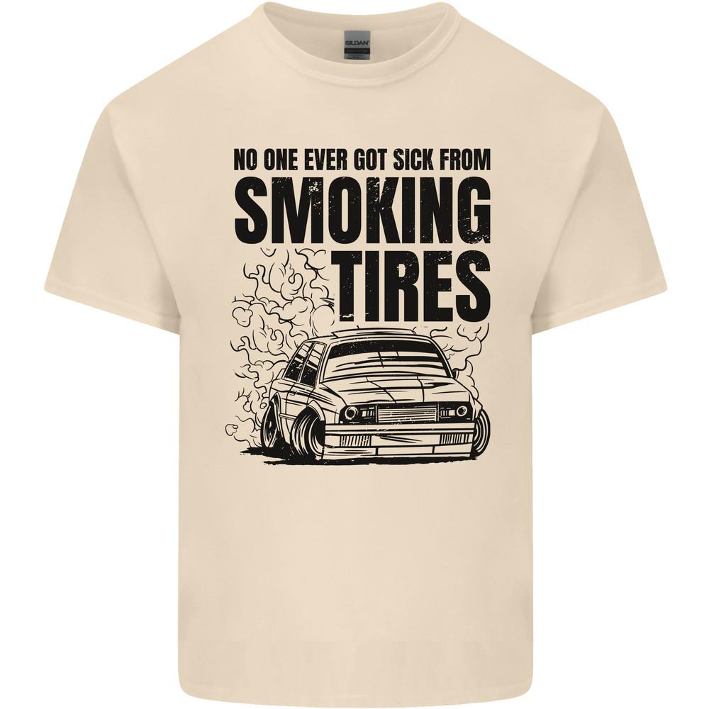 Car Drifting Burning Tires Mens Light Cotton T-Shirt Unisex T-Shirt M