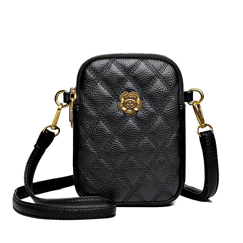 Bolsas femininas de marca de moda de couro de vaca, mini bolsas para celular, tendência de designer, bolsas femininas, bolsa transversal casual de couro genuíno