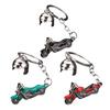 Keychain Pendant Motorcycle Shape Zinc Alloy Key Chain with Electroplated Double Helmet Design Cool Street Style Key Holder Backpack Car Accessory