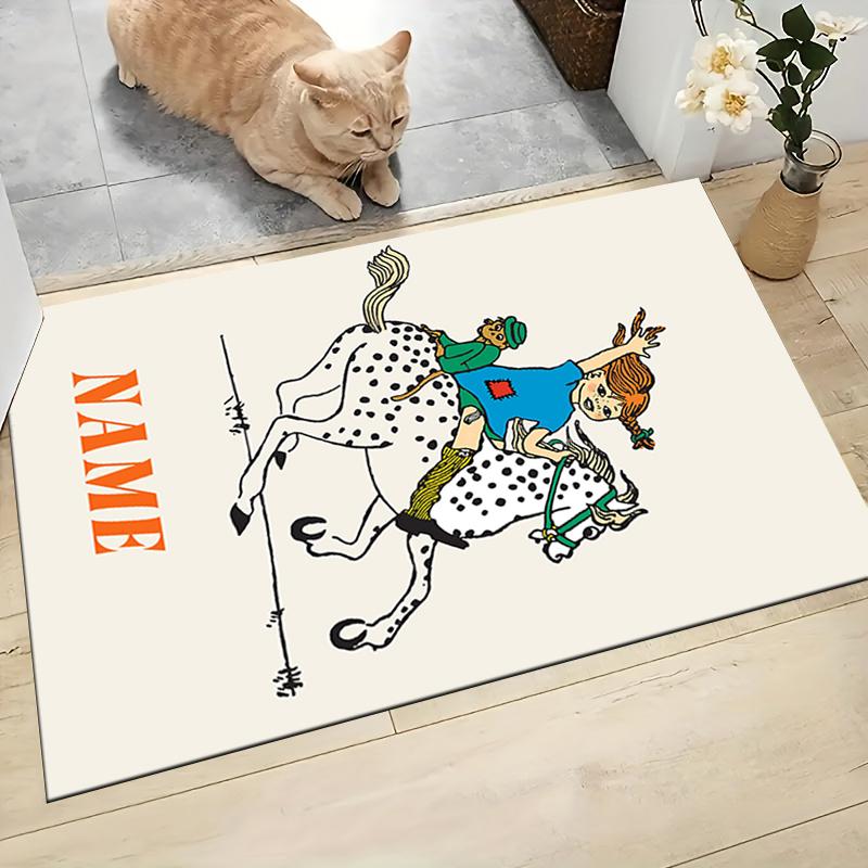 Custom Name Friendship Between Child Horse Carpet Rug Customizable Soft Washable Anti-Slip Home Living Room Sofa Mats Personalized Rug. 0909324