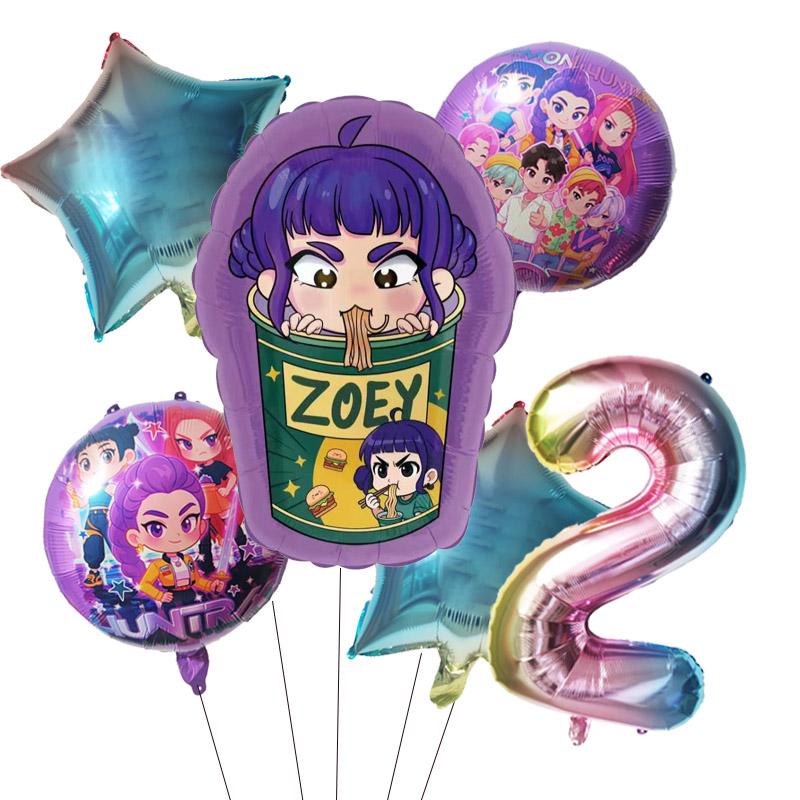 Kpop Demon Hunters Children's Birthday Party Decoration Ball Number Digit 1-9 Balloon Set Baby Shower Party Supplies Gift Toy