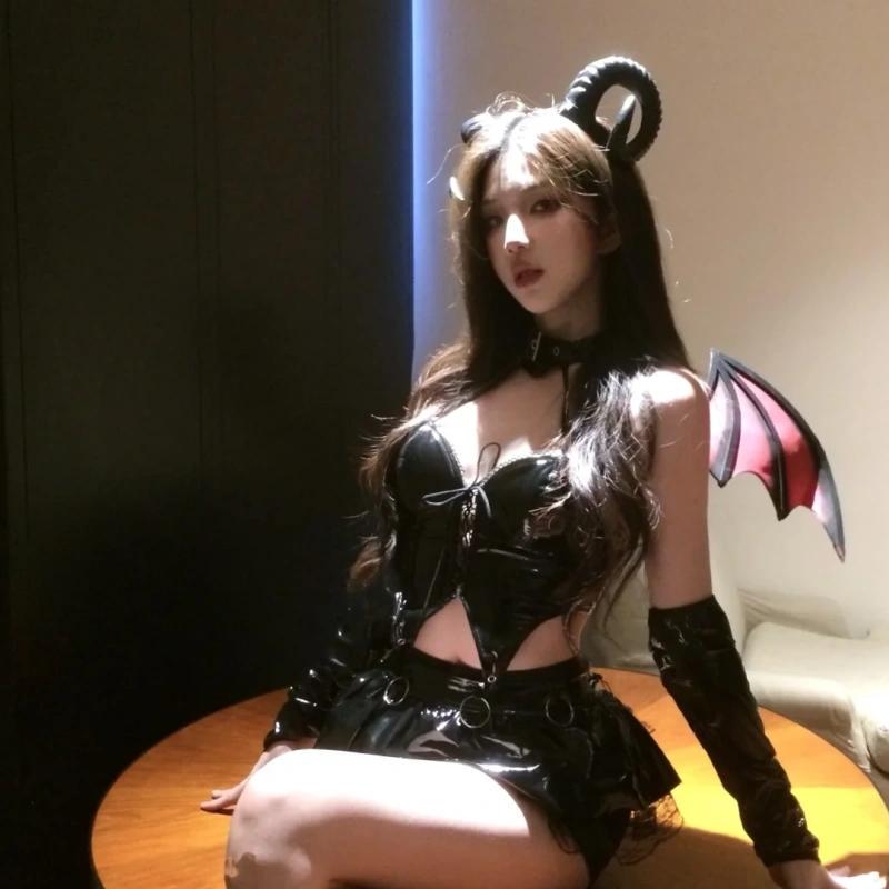 Dunkles Halloween Succubus Dämonen Kopfschmuck: Ziegen- & Kuhhorn Cosplay Stirnband