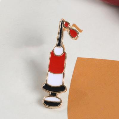 Excellent Creative Mini Brooch Syringe Injector Collar Badge Clothes Decor