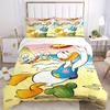 3pcs Donald Duck Family Beach Party Printed Bedding Set, Soft and Comfortable Quilt Cover for Bedroom S034