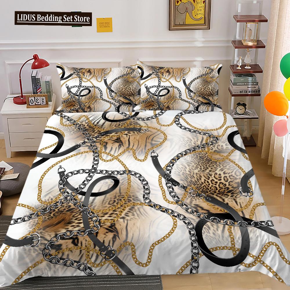 Dark Gold Duvet Cover Set Dull Gold Patterns 3D Luxury Printing Comforter Cover King Queen For Teens Adult Polyester Bedding Set