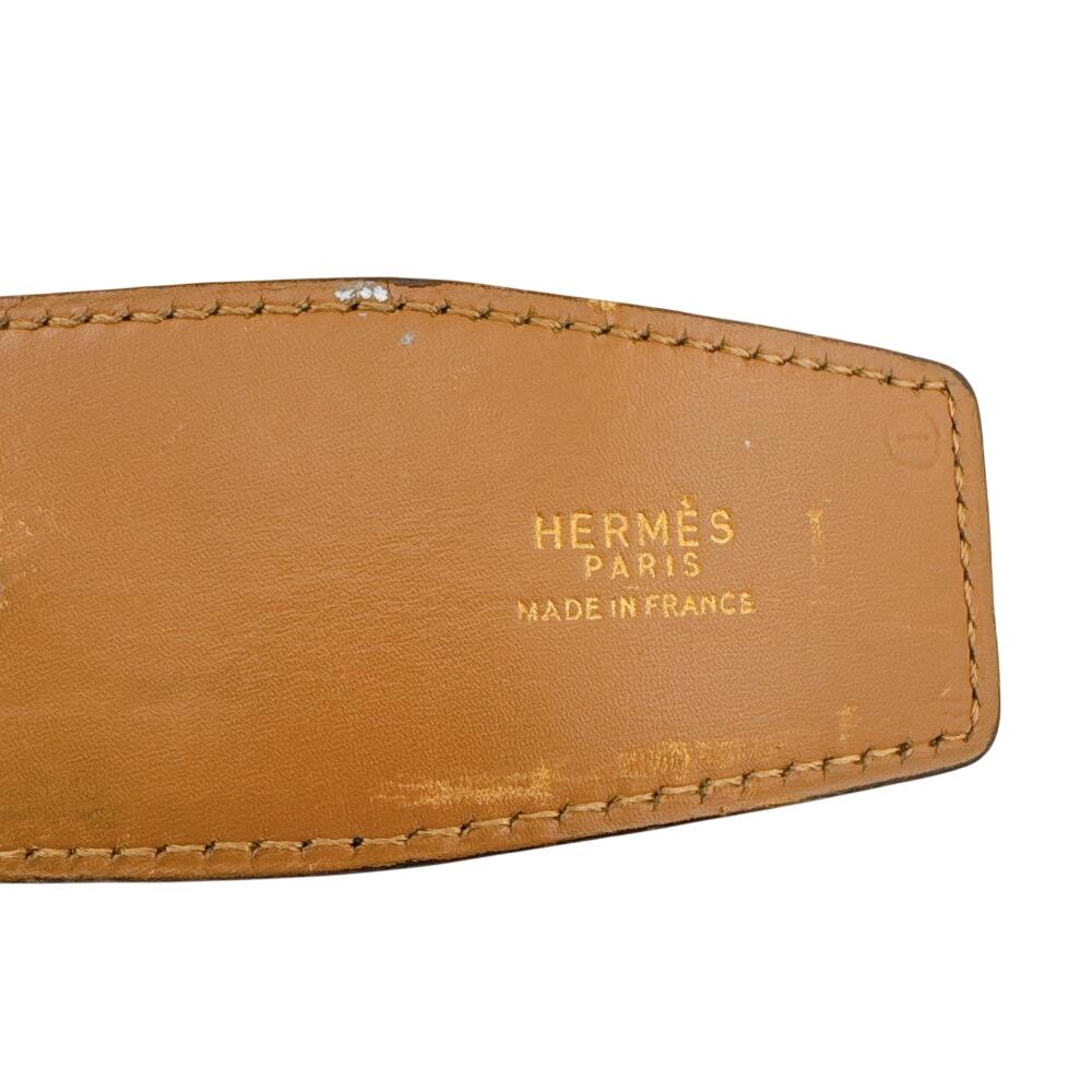 HERMES leather Constance H belt Brown leather Used