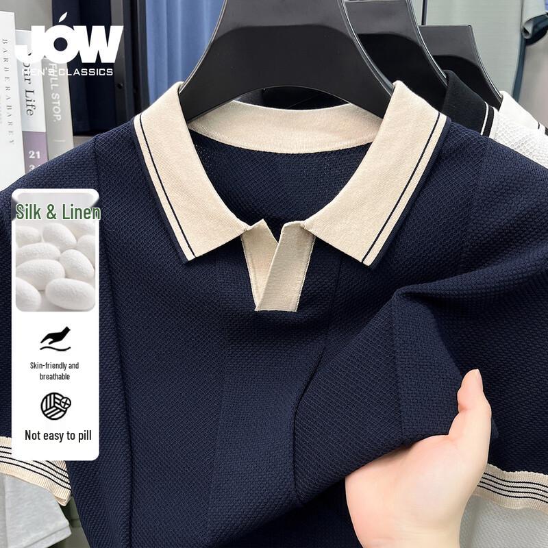 JOW Men s Silk-Linen Cooling Polo Shirt 3XL