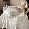 Cotton Bedding Four-piece Set French Romantic White Lovers Skin-friendly Breathable Quilt Cover Sheet Pillowcase Set