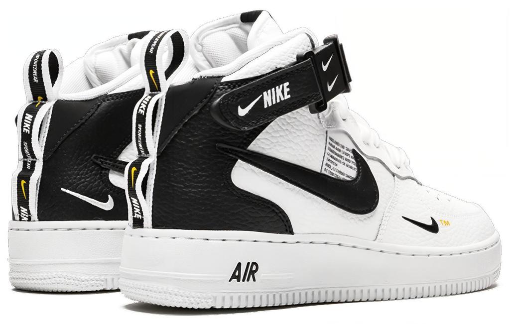 Kids' Sneakers Nike Air Force 1 Mid Utility White Black (GS) White/Tour Yellow-Black