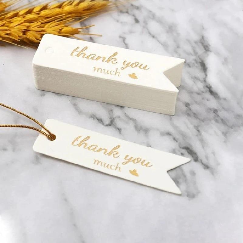 Gold Foil Swallowtail Thank You Tag - Gift Packaging & Greeting Card Label