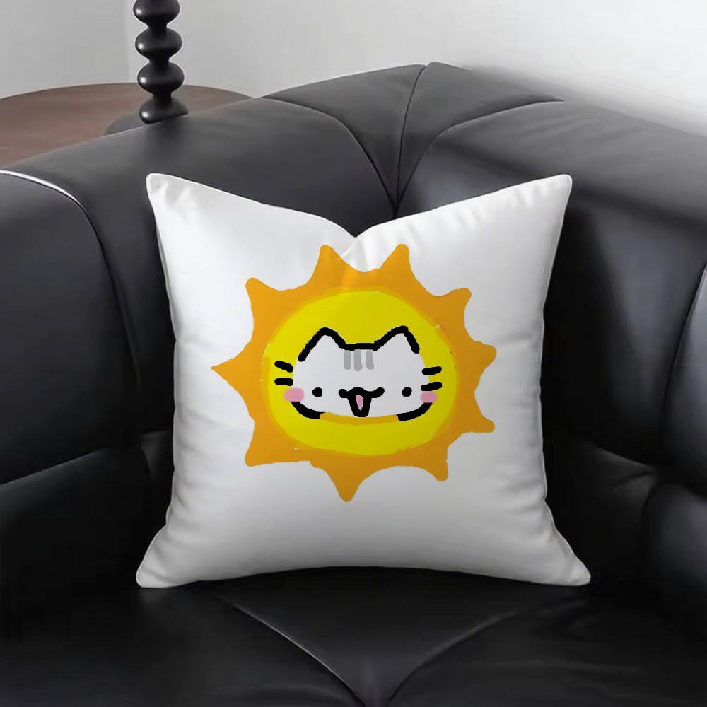 Cute BBasiilleaf CATs Pillow Case Fashion Square Pillowcase Bedroom Sofa Room Ins Decoration Leisure