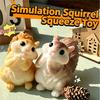 Kawaii Simulation Squirrel Squishy Toy Elastic TPR Squeeze Fidget Toy Stress Relief Desk Decor Anti-anxiety ADHD Sensory Toy