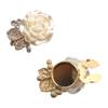 X6HE 2pcs Women's Shirt Button Cover, Floral Cufflinks With Sparkling Diamonds, Gold and Silver Cufflinks Shirt Button Cover