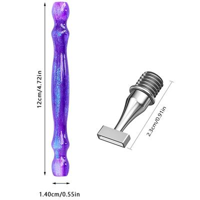 Ergonomischer Punktierstift für Diamantmalerei aus Harz, dünne, gewindete Edelstahlspitze, geeignet für 5D-Diamantmalerei.