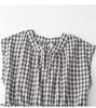 2026 Women's Black & White Plaid Drawstring V-Neck Cotton Sleeveless A-line Summer Dress
