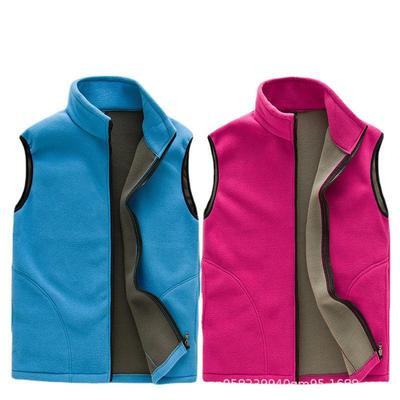 Unisex Polar Fleece Vest: Thick, Warm, Solid Color, Perfect for Autumn/Winter Outdoor Activities