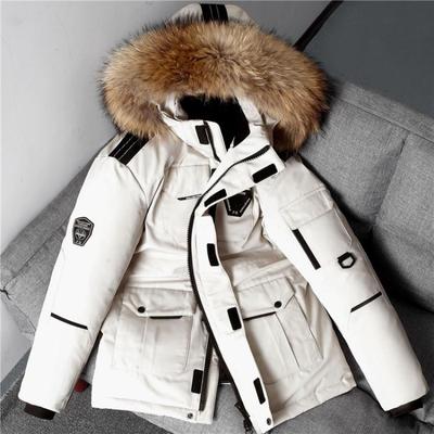 Winter Daunenjacke Herren Parkas Verdicken Warmer Mantel Herren Pelz Kapuzenjacke Einfarbig Parka Mantel Männliche Oberbekleidung