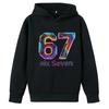 Felpa con Cappuccio per Bambini Divertente Stampa 67 Foderata in Pile Ragazzi Casual Sportiva Felpa con Cappuccio Top