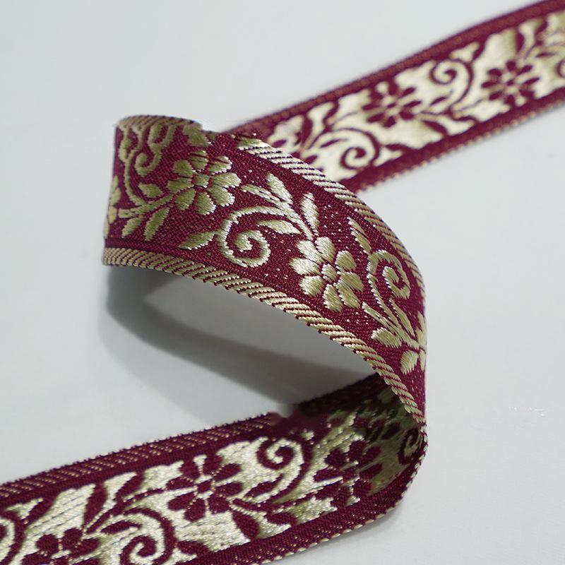 Ethnic Style Polyester Colored Jacquard Webbing for Clothing Accessories
