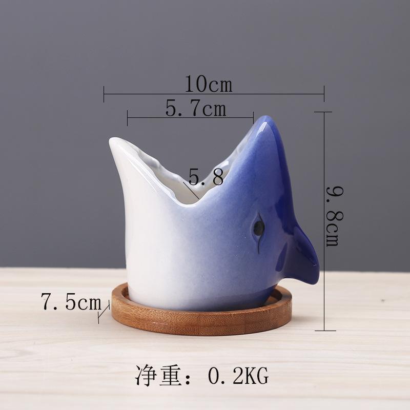Horticultural Creative Cartoon Flower Pot Ceramic, European Simple Indoor Desktop Plant Pot plant-free