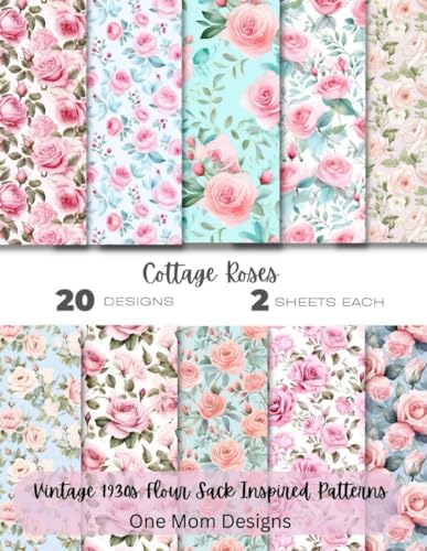Cottage Rose Floral Paper Pad: Vintage 1930s Flour Sack Inspired Patterns