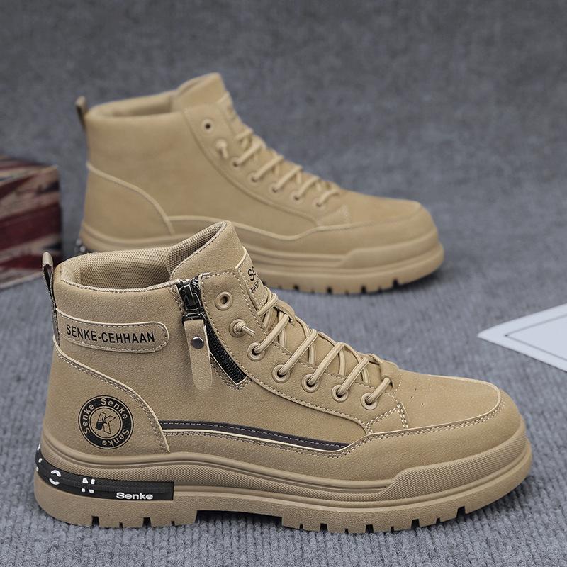 Men High Top Boots 2025 Autumn Outdoor Ankle Boots Comfortable Casual Male Ankle Boots Hiking Outdoor Sneakers Botas Para Hombre