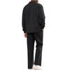Solid-Color Textured Casual Collared Pullover Long-Sleeve Top And Pants Sports Set
