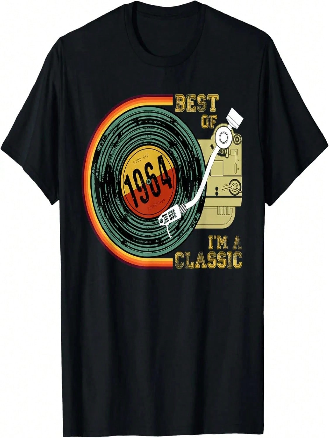 Vintage 1964 I m Classic 56th Birthday Graphic Retro Vinyl T-Shirt S разноцветный