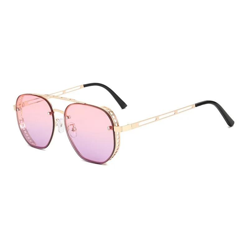 Men Driving Sunglasses Vintage Steampunk Square Sunglasses Metal Frame With Spring Hinges Women Eyepiece Uv400 Glasses