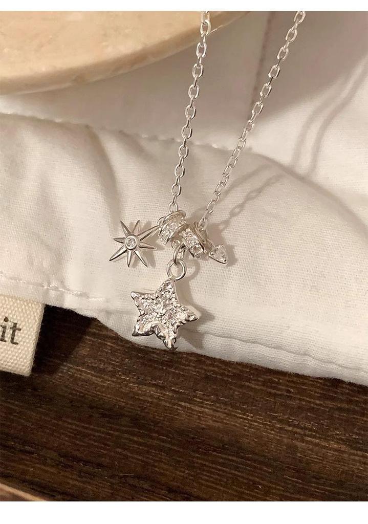 S925 Sterling Silver Star Pendant Necklace - Versatile Luxury Clavicle Jewelry for Women