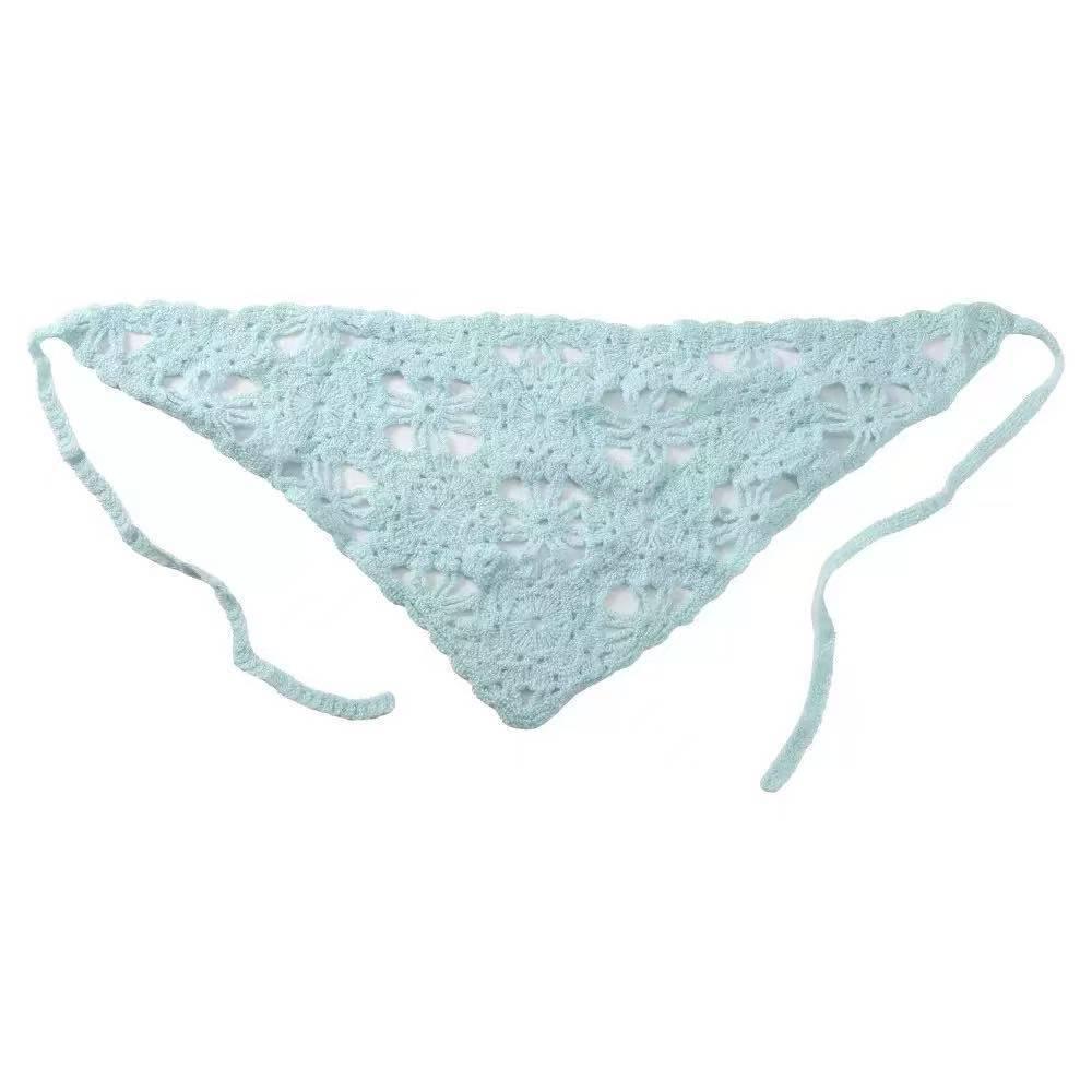 Korean Knit Triangle Scarf: Versatile Pastoral Headscarf for Women’s Spring & Beach Style Photography