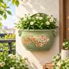 Vintage Kiln-Changed Glaze Ceramic Wall Hanging Planter