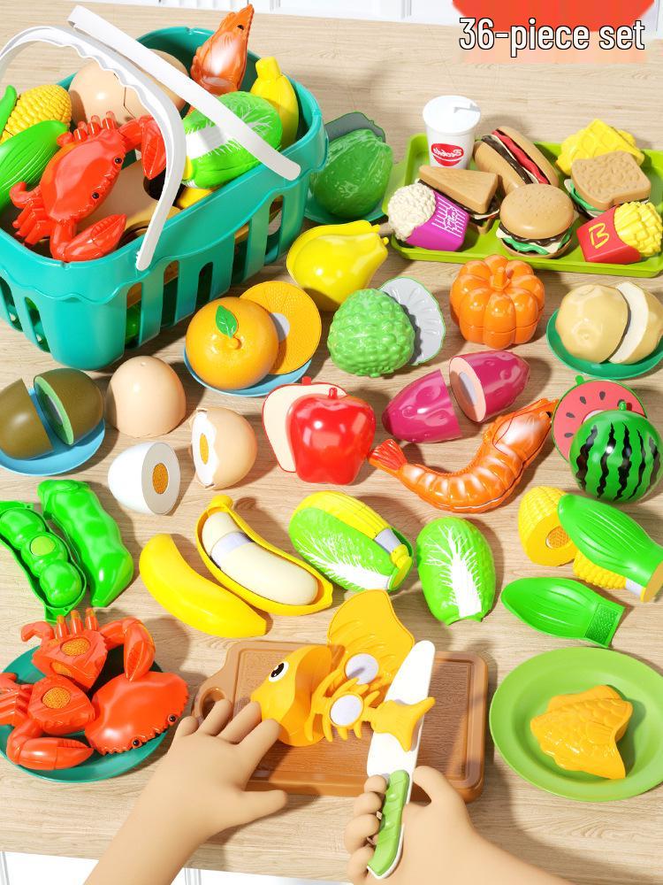 Peelable Pretend Play Fruits & Veggies Set - Fun Kitchen Toy for Children