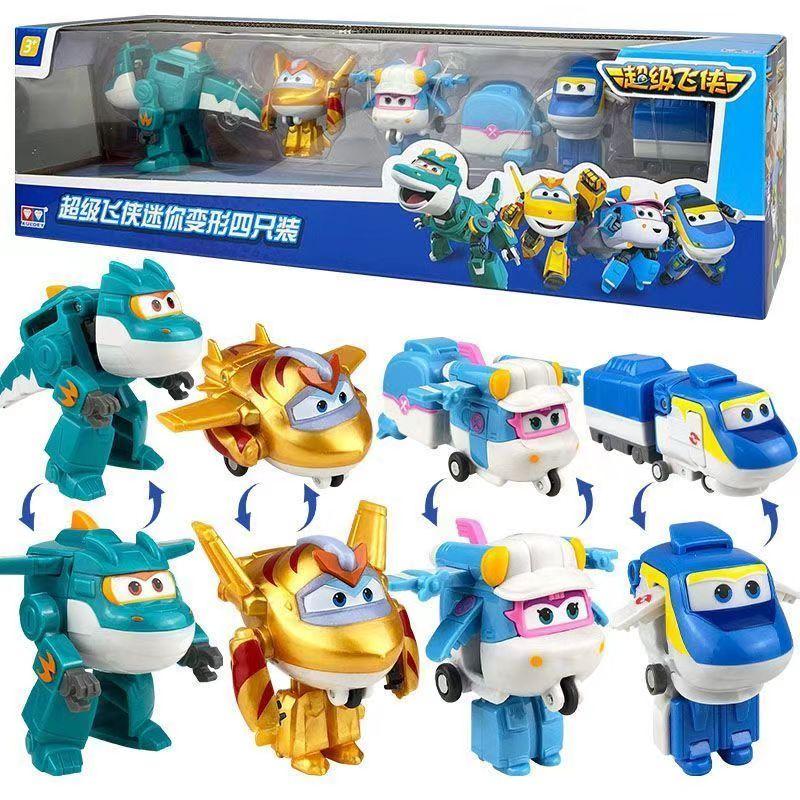 Super Wings 14-Pack Transforming Toys 2 Inch Airplane Collector Character with Dinosaur Mini Action Figure Kids Gift