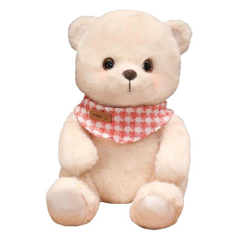 Cute Little Bear Doll Bib Teddy Plush Toy Polar Bear 8 Inch Machine Doll Children's Bed Rag Doll