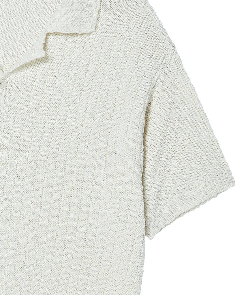 Beyond Closet [Collection Line] Weaving Texture Knit Cardigan Ivory