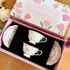 Pink Rabbit Cerc Coffee Cup And Plate Set ternoon Tea Cute Girl Heart Vintage Korean Sle Breakfast Dining Utensils Set