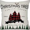 Christmas Pillowcase Linen Print Elk Snowman Home Decoration Sofa Cushion Cover