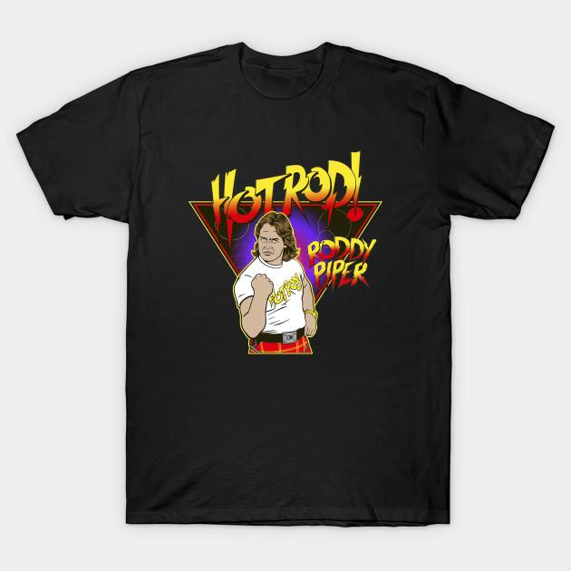 

Men Black Print T-shirt Roddy Piper Hot Rod No-Cut Transfer Paper Print Cotton Tshirt L чорний