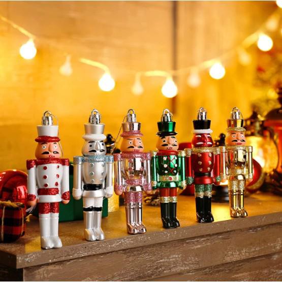 Hand-Painted Nutcracker Soldier Christmas Tree Ornament - 12.8cm