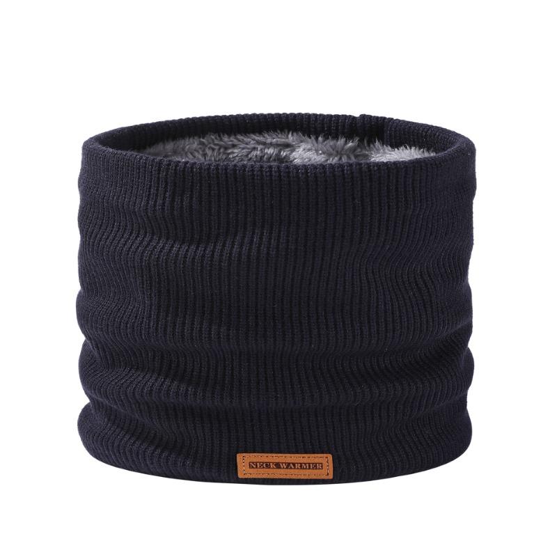 Thickened knitted scarf women's fashion versatile Maillard neck cover winter velvet thermal mask hot sale