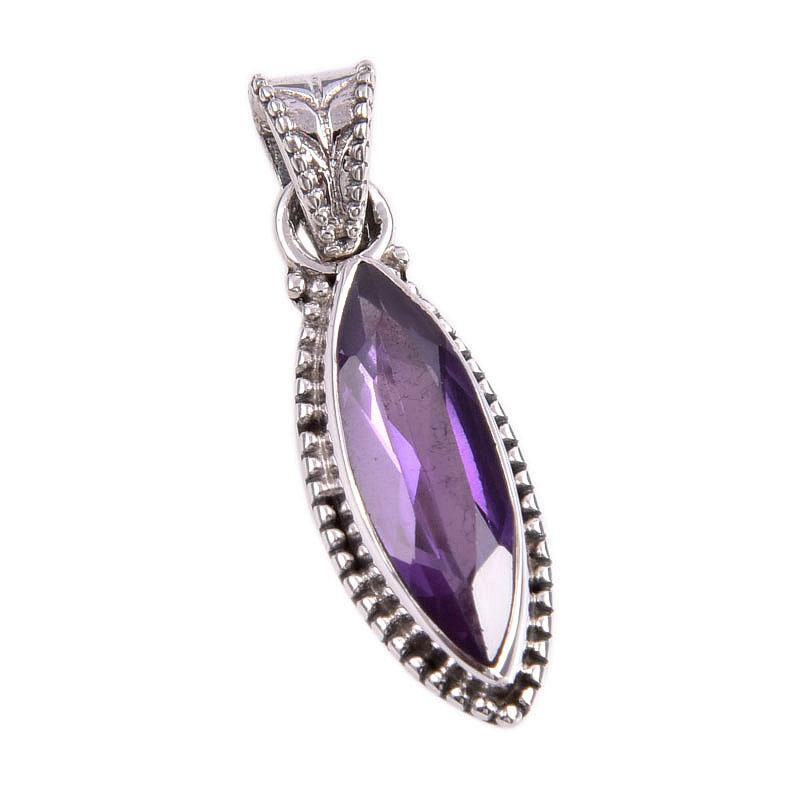 Natural Alexandrite Gemstone 925 Solid Sterling Silver Gift Pendant 1.25" y9L44
