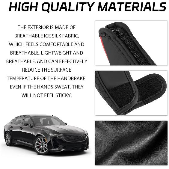 Car Shift Handle Transmission Knob Cover Accessories, Eco-Leather Car Shift Cover, Center Console Magic Tape Gear Lever Protector Universal for Most