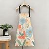 Cartoon Canvas Kitchen Apron: Stain-Proof, Durable, Breathable with Buckle, Suitable for Cooking and Catering.